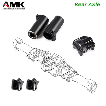 440g SCX10 II Brass Weights Set Diff Cover Steering Knuckles C Hub Link Mounts Clamping Lockouts with Wheel Counterweights for 1/10 RC Crawler AR44 Axial SCX10 Upgrades