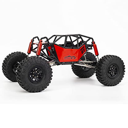 1/10 RC Car 310mm Wheelbase Rock Buggy Frame Chassis with Nylon Tube Roll Cage for 1/10 RC Crawler Car SCX10 90046 TRX4 (with Wheels, Red) - color: With Wheels, Red