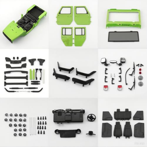 1/10 RC Jeep Wrangler Convertible Hard Shell Kit, for 1/10 RC Crawler TRX4 Axial SCX10 90046 90027 313 Wheelbase Shell Modification Accessories (Red) - color: Red