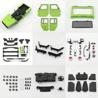 1/10 RC Jeep Wrangler Convertible Hard Shell Kit, for 1/10 RC Crawler TRX4 Axial SCX10 90046 90027 313 Wheelbase Shell Modification Accessories (Red) - color: Red
