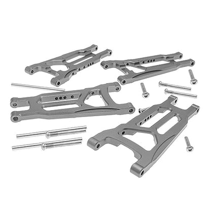4-Pack Alloy Front&Rear Suspension Arms for Traxxas 1/10 4X4 Slash, Stampede, Rustler 4WD VXL-Replaces Part 3655 - color: Titanium