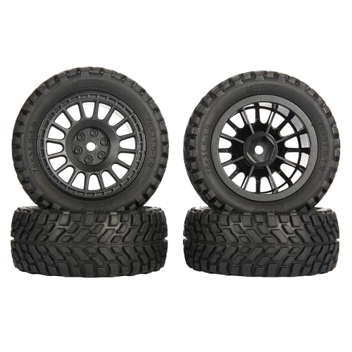 4PCS 76mm/2.99inch RC Rally Car Tyres 12mm Hex Hub Rubber Tires & Plastic Wheel Rims for 1/16 1/14 1/12 1/10 RC Off Road Buggy On-Road Touring Car (Wheel Rims*B and Tires)(NOT Glued) - size: B