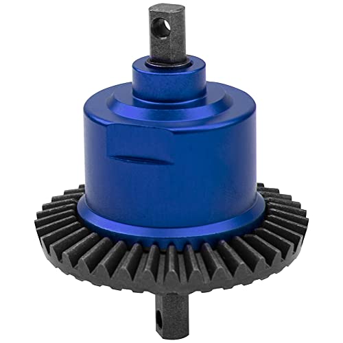 2Pcs Vgoohobby Metal Front/Rear Differential Set Diff. Complete Kit Upgrade Parts Compatible with Traxxas Slash 4X4 VXL Stampede 4X4 VXL Rustler 4X4 VXL HQ727 1/10 RC Car (Blue) - color: Blue