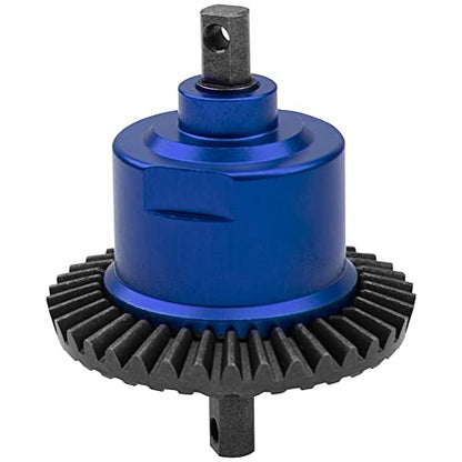 2Pcs Vgoohobby Metal Front/Rear Differential Set Diff. Complete Kit Upgrade Parts Compatible with Traxxas Slash 4X4 VXL Stampede 4X4 VXL Rustler 4X4 VXL HQ727 1/10 RC Car (Blue) - color: Blue