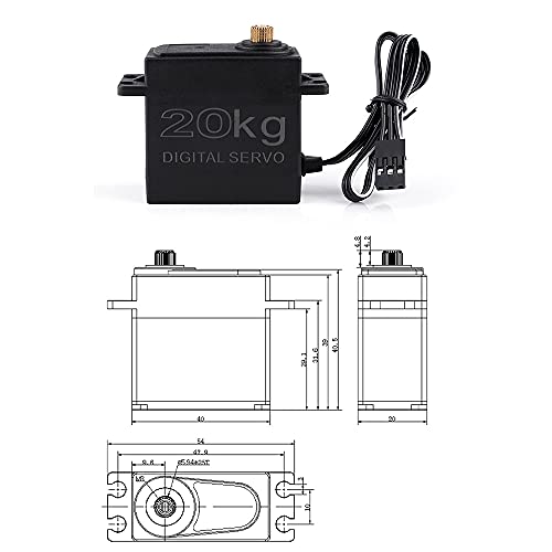GoolRC 3650 Brushless Motor and ESC, 4300KV Brushless Motor and 60A ESC and with 20kg Servo Motor 25T Servo Arm for 1/8 1/10 RC Toys Brushless Motor and ESC Combo Gift for Modification Enthusiasts