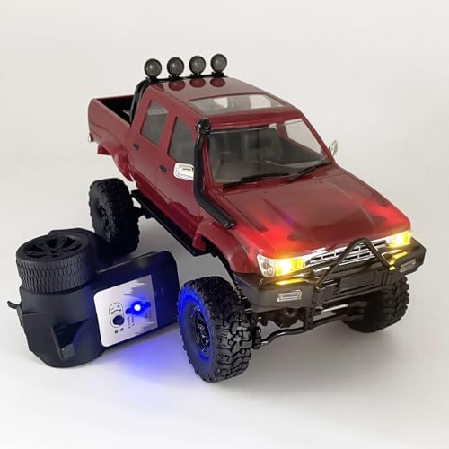 HLSFWDRIVE RC Rock Crawler 4x4 WPL C64-1 Remote Control Truck Off Road | 1/16 Scale RC Crawler RTR All Terrain 260 Motor 2.4GHz Full Proportional Upgraded Chassis Hobby Car for Adult