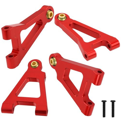 Share Goo ShareGoo Aluminum Front Rear Swing Arm & Steering Knuckle Kit & Shock Absorbers & Shock Tower Mount Compatible with 1/14 MJX Hyper Go 14301 14302 RC Upgrade Parts (Red) - color: Red