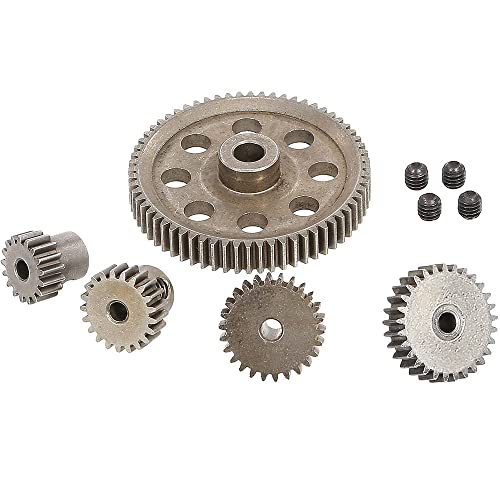 Globact 11184 64T Diff Spur Gear & 17T/21T/26T/29T Pinion Gear for HSP 1/10 | Fits Redcat Volcano Epx Hsp 1/10 Monster Truck Brontosaurus 94111