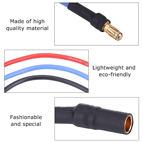 Soft 16AWG Silicone Cable for RC Model, ESC Motor Extension Cable 30cm with 3.5mm Banana Connector for RC Accessory