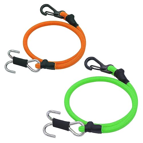 1/18 1/24 RC Crawler Elastic Force Escape Rope Kinetic Winch Strap with Hooks for TRX4M K10 SCX24 FCX24 K5 AX24 Upgrade (Orange&Green) - color: Orange&Green