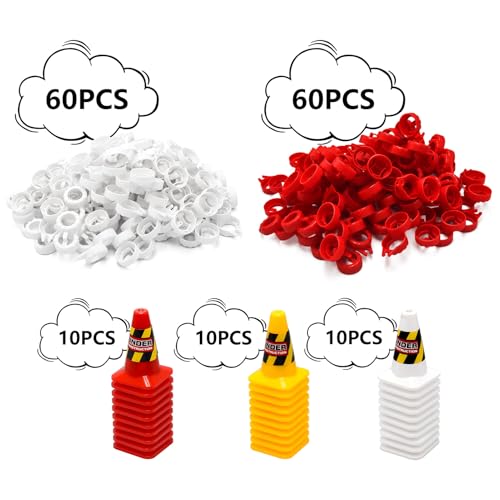 120 Pieces RC Car Racing Track Drift Runway Drift Field Fence with 30PCS Road Cones for 1/14 1/16 1/18 1/24 1/28 1/30 1/43 Mini RC Car (Red & White, 150PCS) - color: Red & White, 150pcs