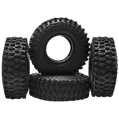 ShareGoo RC 1.9" Crawler Tires Rubber Mud Tires OD 105mm Compatible with Axial SCX10 Redcat Gen8 D90 Traxxas TRX4 MST 1/10 RC Crawler Car (105 * 38mm) - size: 105 * 38mm