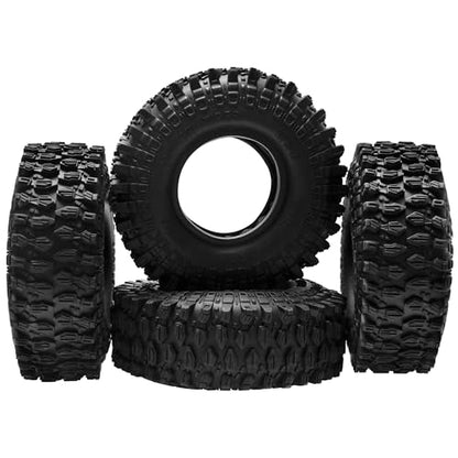 ShareGoo RC 1.9" Crawler Tires Rubber Mud Tires OD 105mm Compatible with Axial SCX10 Redcat Gen8 D90 Traxxas TRX4 MST 1/10 RC Crawler Car (105 * 38mm) - size: 105 * 38mm