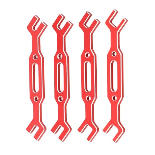 Yosoo Health Gear RC Ball Tie Rod Adjustment Wrench Set, 4PCS Aluminium Alloy Turnbuckle Nut Tool 3.0-6.0mm Sizes, for Car Crawler Drone Boat Repair (Red) - color: Red