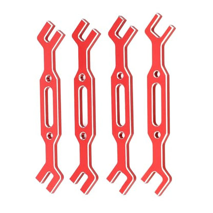 Yosoo Health Gear RC Ball Tie Rod Adjustment Wrench Set, 4PCS Aluminium Alloy Turnbuckle Nut Tool 3.0-6.0mm Sizes, for Car Crawler Drone Boat Repair (Red) - color: Red