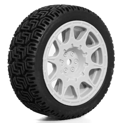 REDSPIDER 12mm Hex RC Wheels and Tires Nylon Wheel Rims OD68mm Rubber Tires Compatible with Tamiya TT01 TT02 XV01 HSP HPI Kyosho Traxxas WLtoys 1/10 1/12 On-Road Touring Car (White) - color: White