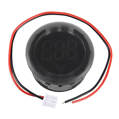 3PCS DC 4-100V LED Digital Display Circular Two-Wire Voltmeter DC Digital Voltmeter Head Display Reverse Connection Protection - color: Blue+Green+Red