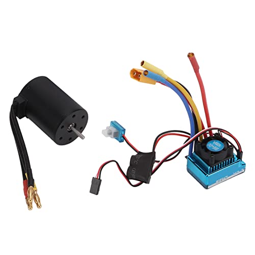 Brushless Motor ESC Waterproof Upgrade Combo for 1/10 RC Car, Compact and Adjustable for Enhanced Performance, Aluminum Alloy + Copper Material