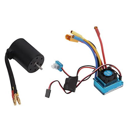 Brushless Motor ESC Waterproof Upgrade Combo for 1/10 RC Car, Compact and Adjustable for Enhanced Performance, Aluminum Alloy + Copper Material