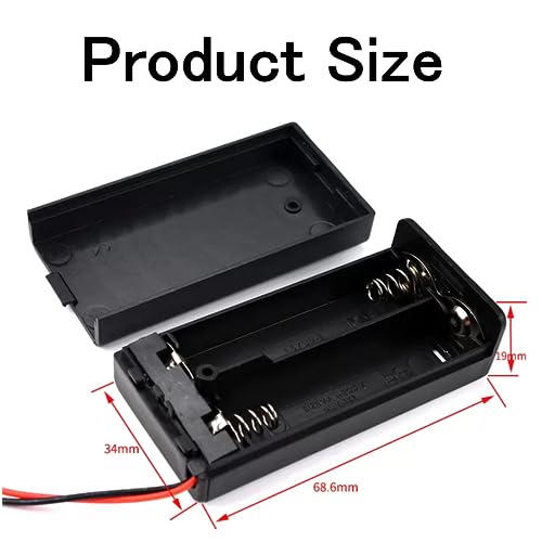 10 Pcs AA Battery Holder 2 Cell with Cover/ON Off Switch/Wire Leads,2xAA 1.5V Battery Case for Technology Production Toy Models Accessory DIY - size: 2AA covered