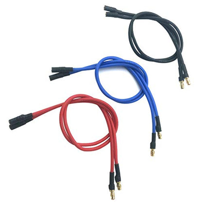 6pcs 3.5mm Banana Gold Bullet Connector Extension Cable RC Brushless Motor ESC Extension Cable Wire RC Carb Parts (16AWG 30CM)