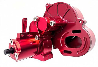 Metal Complete Gearbox Transmission Upgrade for Axial SCX10 AX10 Wraith 1/10 RC Crawler Car Truck(Red)