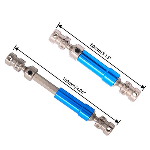 2PCS Treehobby Aluminum Alloy Universal Rear Drive Shaft Upgrade Accessories Compatible with Wltoys 12428 Fly fy-03 1/12 RC Car Desert Falcon CVD Universal Joint