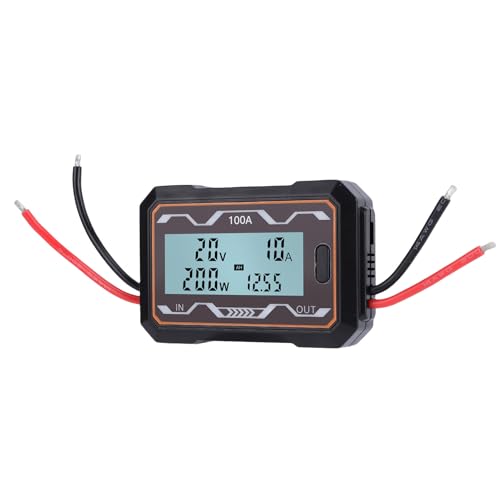 Focket Power Analyzer, 100A Battery Monitor Meter with Blue Backlit LCD Display, Digital Watt Meter for RC Solar Electric Vehicles Battery Consumption Testing