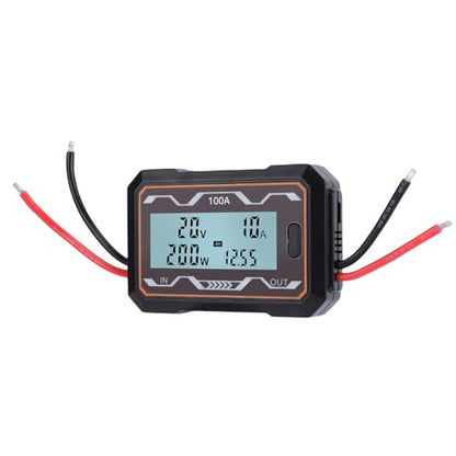 Focket Power Analyzer, 100A Battery Monitor Meter with Blue Backlit LCD Display, Digital Watt Meter for RC Solar Electric Vehicles Battery Consumption Testing