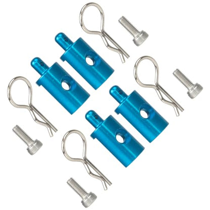 4Pcs Aluminum Body Mounts Body Shell Posts for 1/12 Scale Tamiya CW-01 Chassis Lunch Box Midnight Pumpkin Upgrades Parts (Blue) - color: Blue