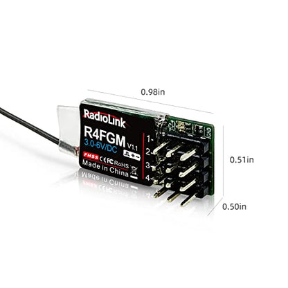 Radiolink T8S 8 Channels 2.4GHz RC Transmitter and Receiver R8EF+R4FGM RX, Remote and Controller Built-in Rechargeable Battery for Quad/Airplane/Car/Boat and More (Mode 2 Left Hand)