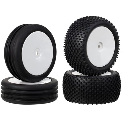 1/10 Off-Road Front & Rear Wheels Rims and Rubber Tires 12mm Hex Hub Foam Inserts for Tamiya TT-02B DF-02 SRX2 SRX4 Bandit Tekno EB410 2WD RC Car Upgrades
