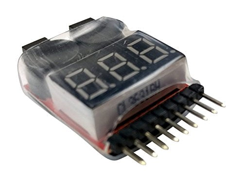 2 Pack Lipo Battery Voltage Checker Alarm LED 1-8 Cell - Apex RC Products #1655