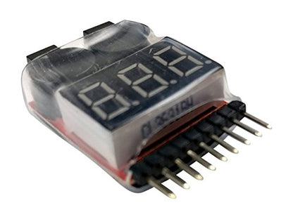 2 Pack Lipo Battery Voltage Checker Alarm LED 1-8 Cell - Apex RC Products #1655