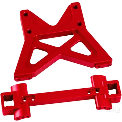 RC Front Rear Shock Tower Shock Mounts Upgrades Part for 1/10 T-Maxx/E-Maxx,Aluminum Front Rear Shock Mounts Hops up,#4917R,Red - color: Red - (Upgrades)