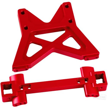 RC Front Rear Shock Tower Shock Mounts Upgrades Part for 1/10 T-Maxx/E-Maxx,Aluminum Front Rear Shock Mounts Hops up,#4917R,Red - color: Red - (Upgrades)