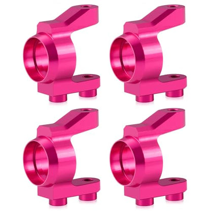 4Pcs RC Steering Cup Front & Rear Steering Knuckle Block, Rose Red | Aluminum Alloy, Upgrade Parts, For 1/10 Cero Ultra, RC Drift Car - color: Rose Red