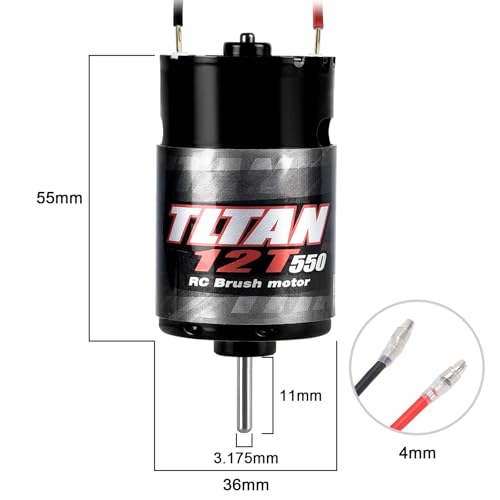 RC Car Motor Waterproof 550 12T Brushed Motor for 1:10 RC Crawler Axial SCX10 AXI03007 JL 90046 TRX4 TRX6 RC Car Truck Boat - size: 12T
