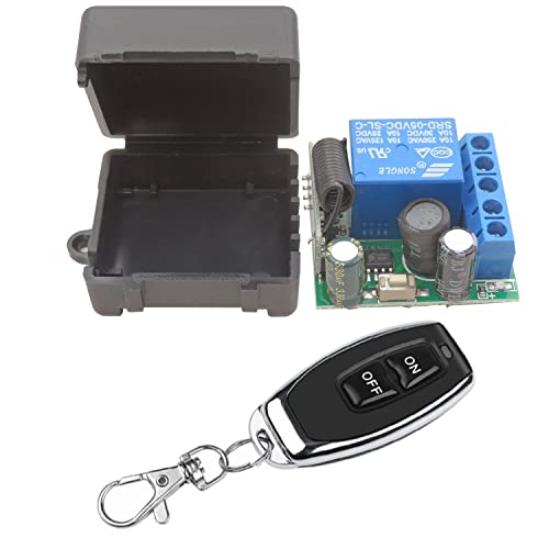 DieseRC Wireless Remote Control Switch 433Mhz 5V 12V 24V 1 Channel Radio Control Relay Receiver with 1 Transmitter Keyfobs Potential-Free Contacts Relay Controller - color: 1 Recever and 1 Transmitter