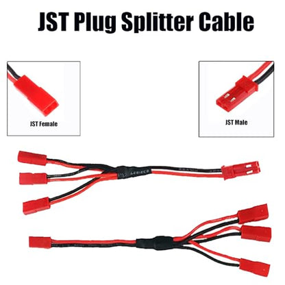 4pcs JST Plug Splitter 15cm/5.9" JST Male Female Y Cable JST Y Parallel Adapter Splitter Harness for RC Car Crawler ESC Battery Motor Cooling Fan - color: 4-Pack