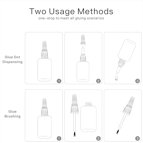 (2-in-1) Black Rubber Glue with Brush Applicator&Nozzle,for Tire&Tube,&Edge | Anti-clogging cap/Fast-Drying/Waterproof clear/High-Strength/Bonding Between Rubbers,Rubber and Other Materials