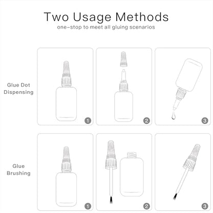 (2-in-1) Black Rubber Glue with Brush Applicator&Nozzle,for Tire&Tube,&Edge | Anti-clogging cap/Fast-Drying/Waterproof clear/High-Strength/Bonding Between Rubbers,Rubber and Other Materials