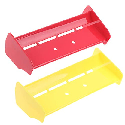 2Pack 1:10 Scale RC Plastic Rear Spoiler Tail Wing for 1/10 Scale RC Racing Car Off-Road Buggy Truck Accessories for HPI KYOSHO HSP 94106 94107 94166 06021 (Red Yellow) - color: Red Yellow