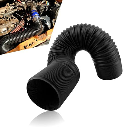 1 PC Car Inlet Cold Air Intake Hose, Flexible Vehicle Feed Pipe Replacement, Universal Stretchable Waterproof Durable Automotive Tube Accessories for Truck SUV Car (Black #76MM) - color: Black #76MM
