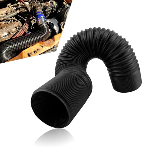 1 PC Car Inlet Cold Air Intake Hose, Flexible Vehicle Feed Pipe Replacement, Universal Stretchable Waterproof Durable Automotive Tube Accessories for Truck SUV Car (Black #76MM) - color: Black #76MM