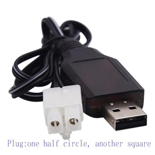 Blomiky 2 Pack 9.6V 200mA NiCD/NiMH Male Standard Tamiya USB Charge Cable for RC Cars Monster Trucks /9.6V Tamiya USB 2