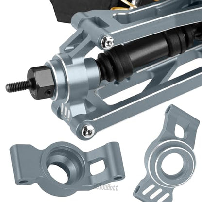 RC Aluminum Caster Block & Steering Blocks & Rear Stub Axle Carriers & Steering Bellcranks Upgrades Part for 1/16 Mini Maxx 4WD (Car Model:#107154-1#108046-1#108164-1#108076-1),Titanium - color: Titanium-(for 1/16）