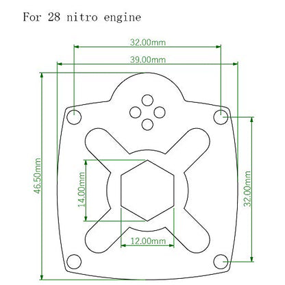 Electric Power Starter Backplate Roto E-Start Drill Plate 11012 for 1/8 Rc Model Car SH (for 28 Size Nitro Engine)