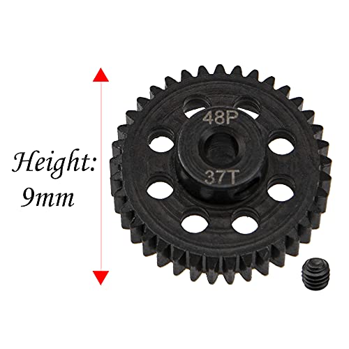 5Pack ShareGoo Steel 48P 3.175mm Pinion Gear Sets 33T 34T 35T 36T 37T fit 3.175mm (1/8-Inch) Shaft Compatible with Arrma HPI Kyosho Losi Axial Traxxas Tamiya Associated 1/10 RC Car Monster Truck Buggy