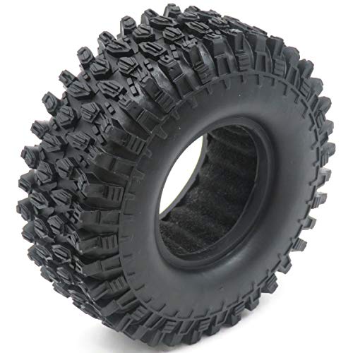 1.9inch RC Tires Soft Rubber Tyres Height 108mm / 4.25inch for RC Axial SCX10 and Other 1/10 1/12 Mud Crawler Truck, (4-Pack)